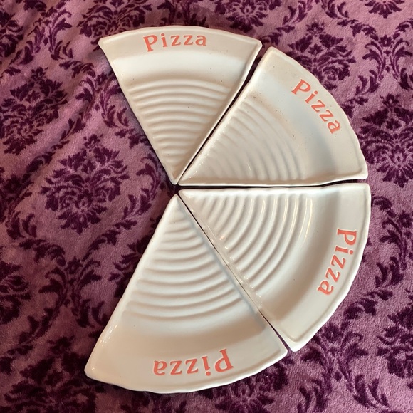 Pizza Dishes, Set of Four, Ceramic, - Picture 1 of 4